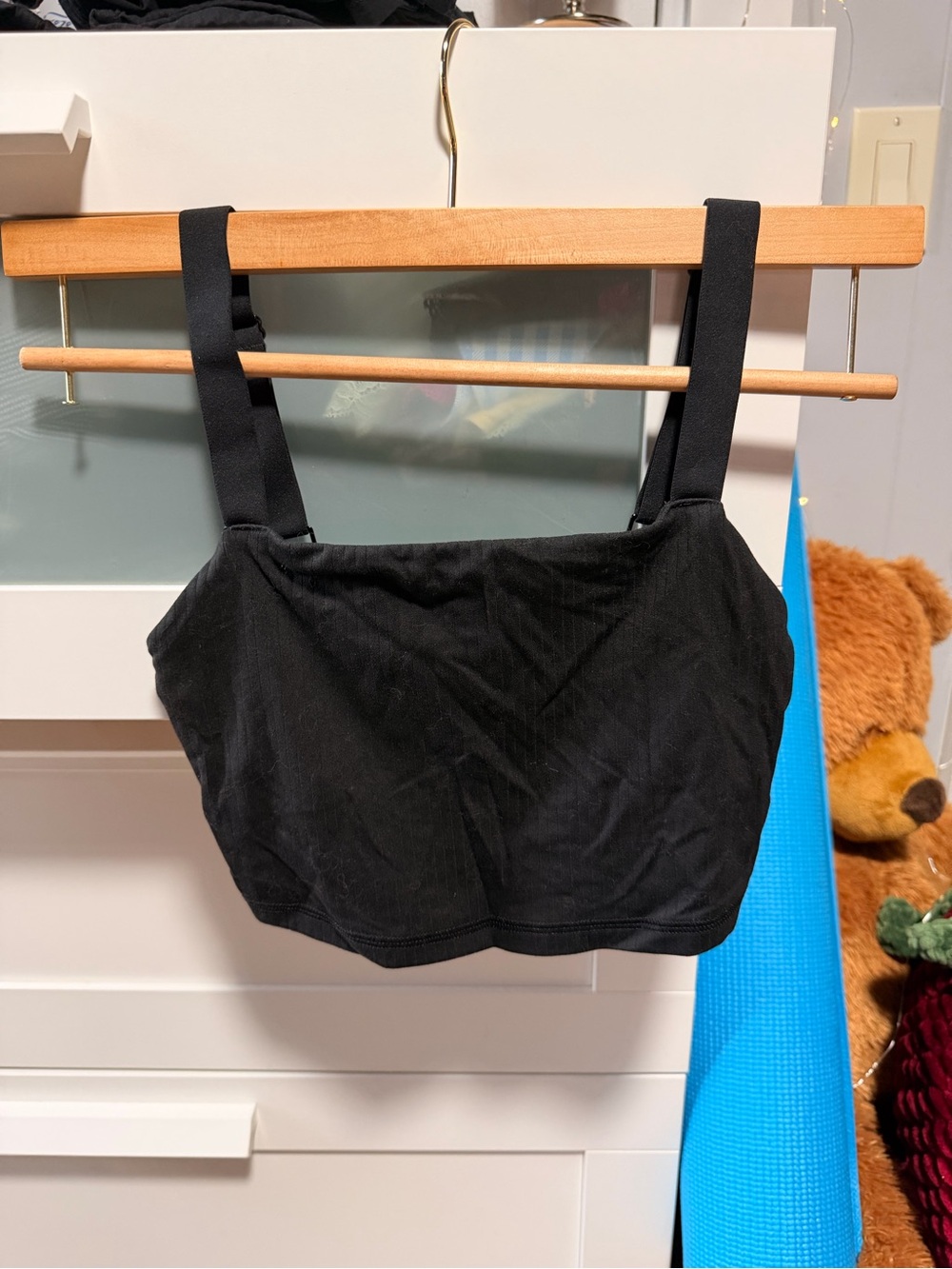 aerie Black Cropped Bralette Top